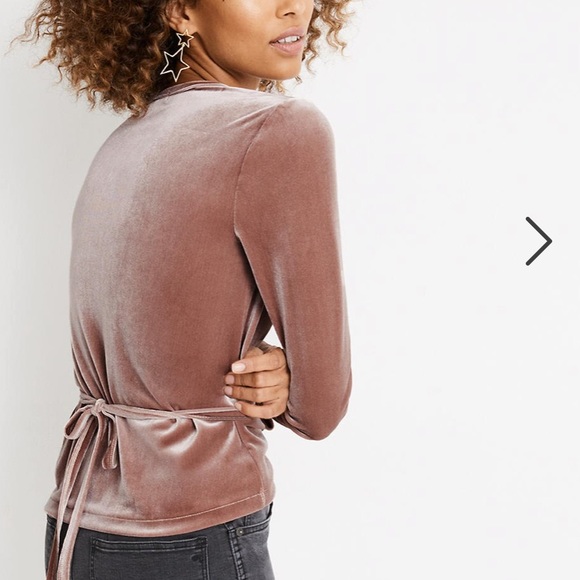 WORN ONCE Madewell velvet ballet wrap top - Picture 2 of 4